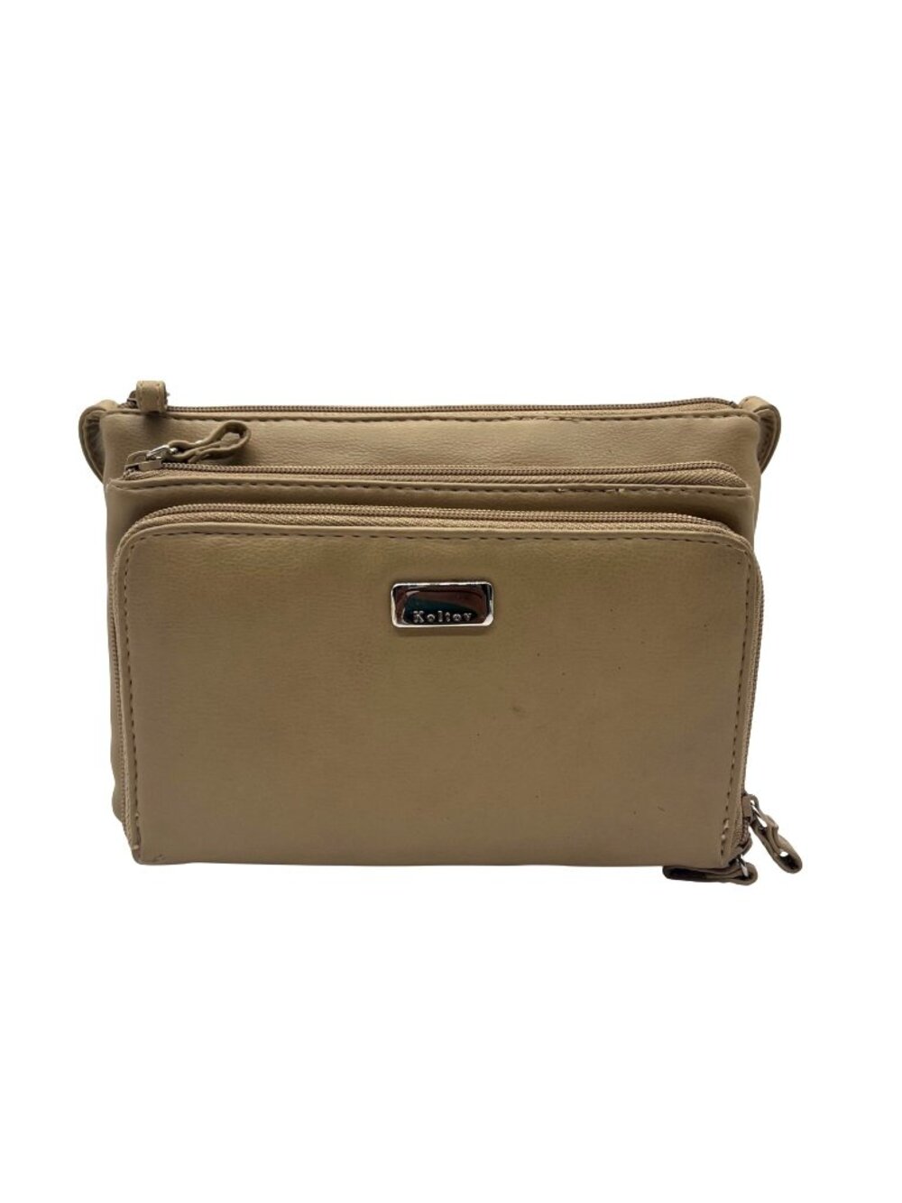 Koltov Beige Multi-Pocket Crossbody Bag